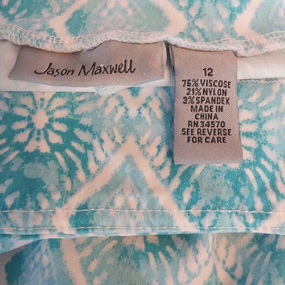 Jason Maxwell Women’s Bermuda Shorts Sz 12 Stretch Elastic Waist Mid Rise Boho - Picture 7 of 8